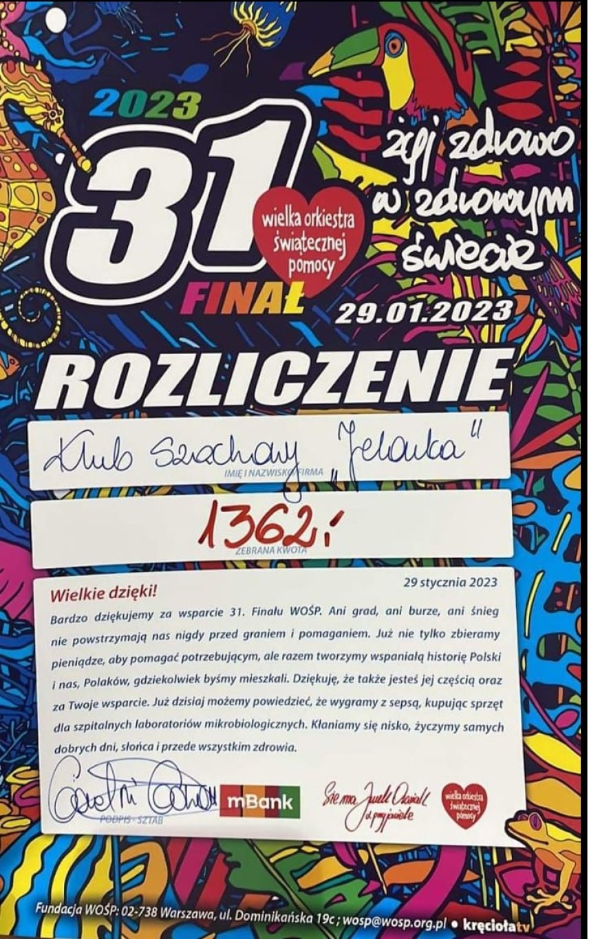 1362 zł dla WOŚP od KSz Jelonka!!!