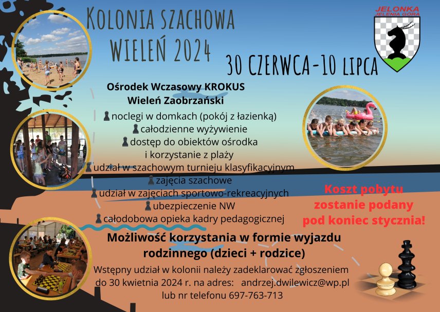 KOLONIA SZACHOWA - Wieleń - odbiór dzieci 10.07.2024 r. do godz. 12:00 - Wyniki turnieju szachów błyskawicznych